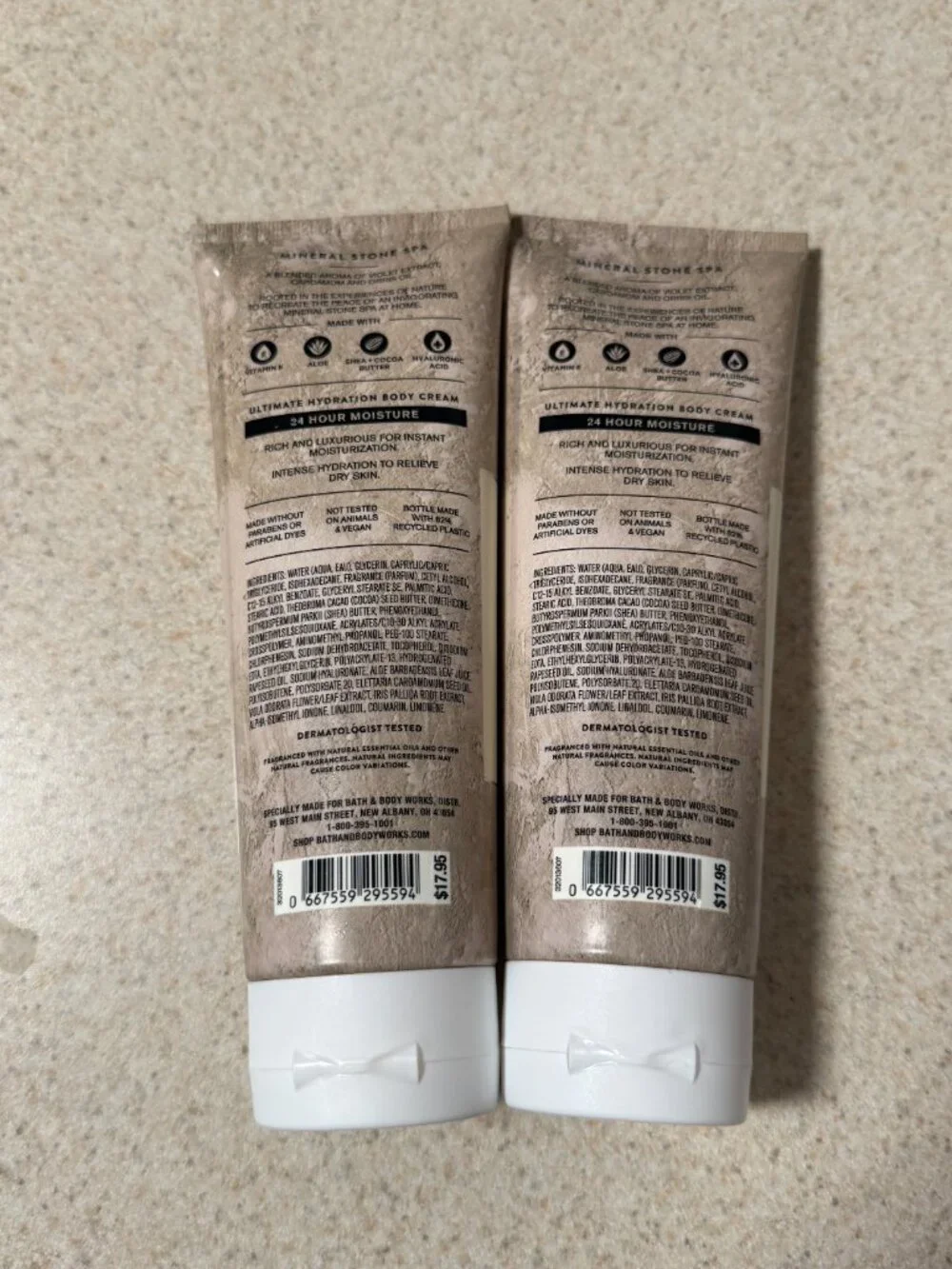Bath & Body Works Mineral Stone Spa Ultimate Hydration Body Cream Lot 2x 8 oz